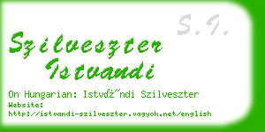 szilveszter istvandi business card